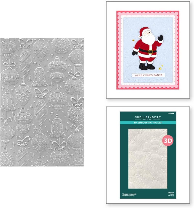 Spellbinders E3D-064 Vintage Ornaments 3D Embossing Folder from The Classic Christmas Collection - Image 2